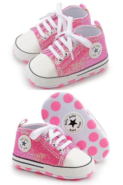 SPARKLE PINK infant baby tennis shoes