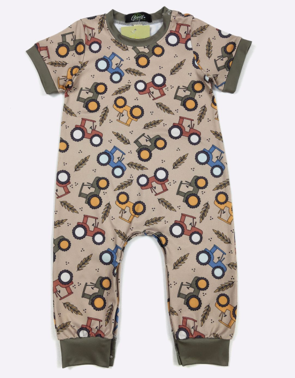Harvest Tractor Boy Romper