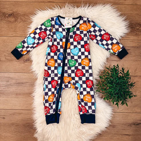 Candy Hearts Infant Boy Romper by Two Can