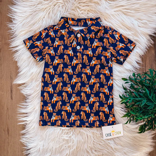 Navy Tigers Polo by Case & Crew