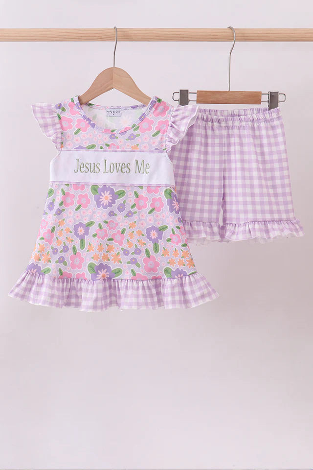 Jesus Loves Me Bloom Shorts Set