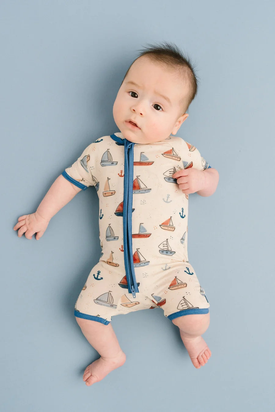 Nautical Sail Bamboo Short Romper