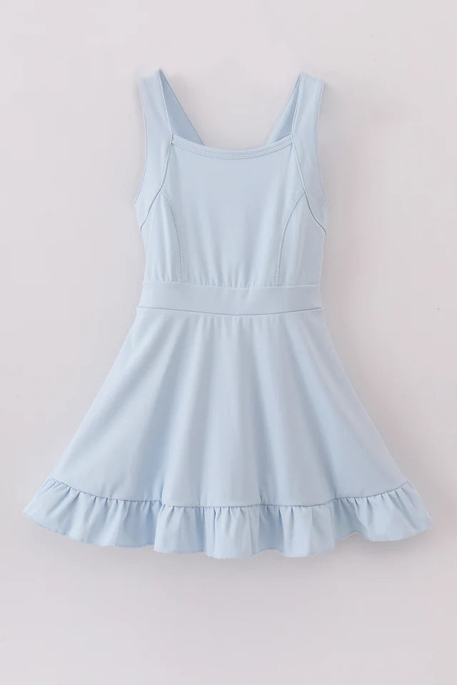 Baby Blue Active Sporty Ruffle Tennis Dress
