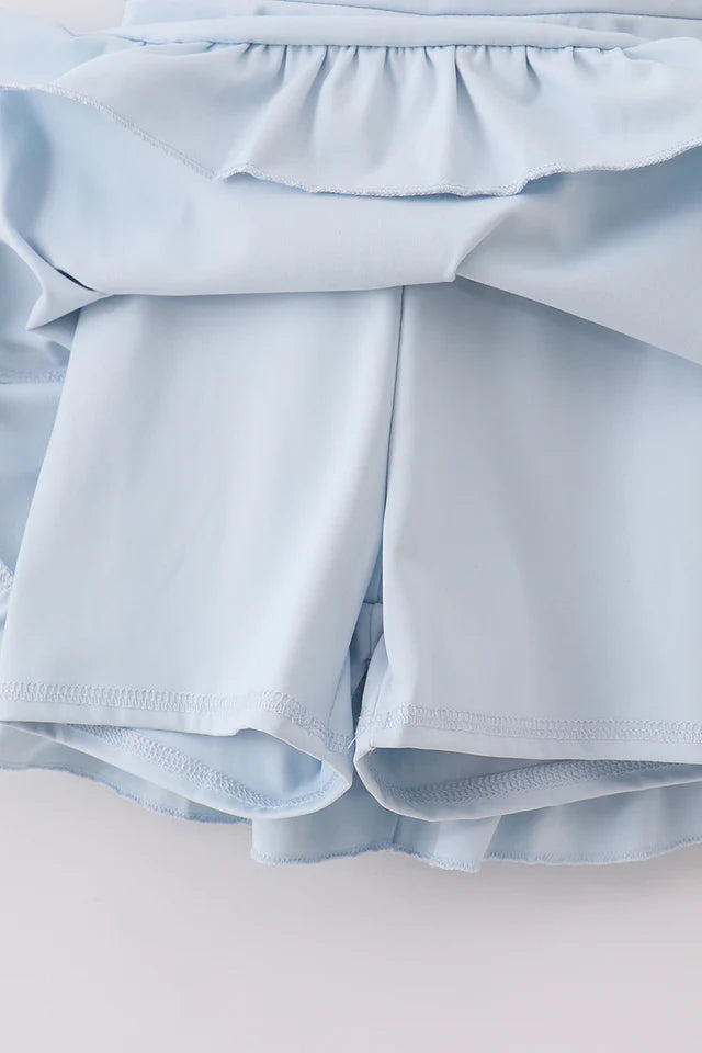Baby Blue Active Sporty Ruffle Tennis Dress