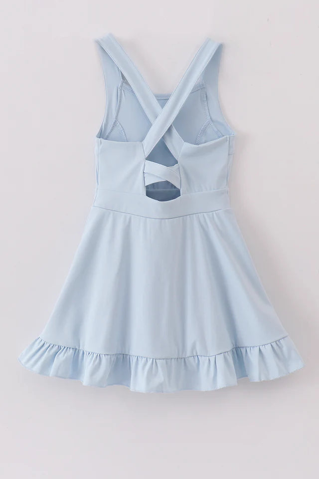 Baby Blue Active Sporty Ruffle Tennis Dress