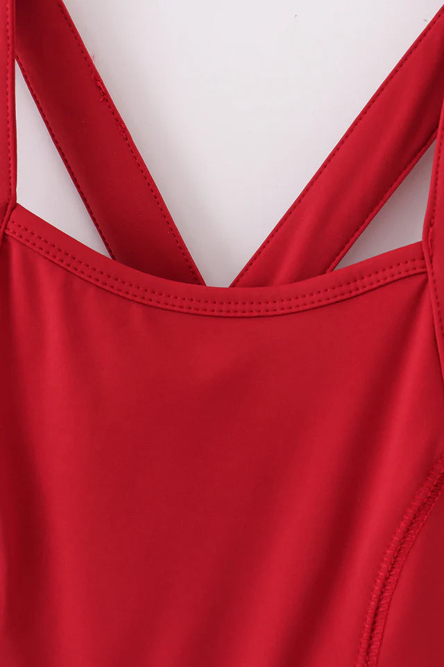 Wine Active Sporty Ruffle Tennis Dress