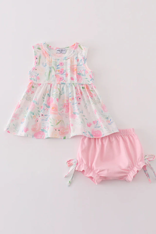 Pink Pastel Meadow Bloomer Set