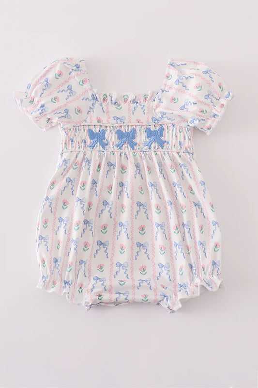 Bluebell Bows Smocked Bubble (PRESALE-Arriving by 5/16/25)