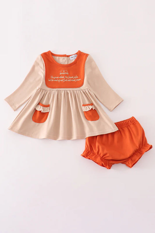 Rust Isaiah Embroidery Bloomer Set