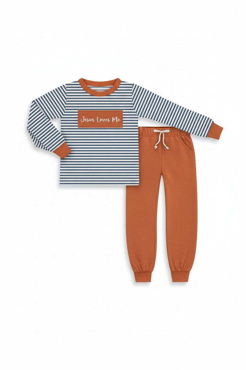 Jesus Loves Me Fall Jogger Set