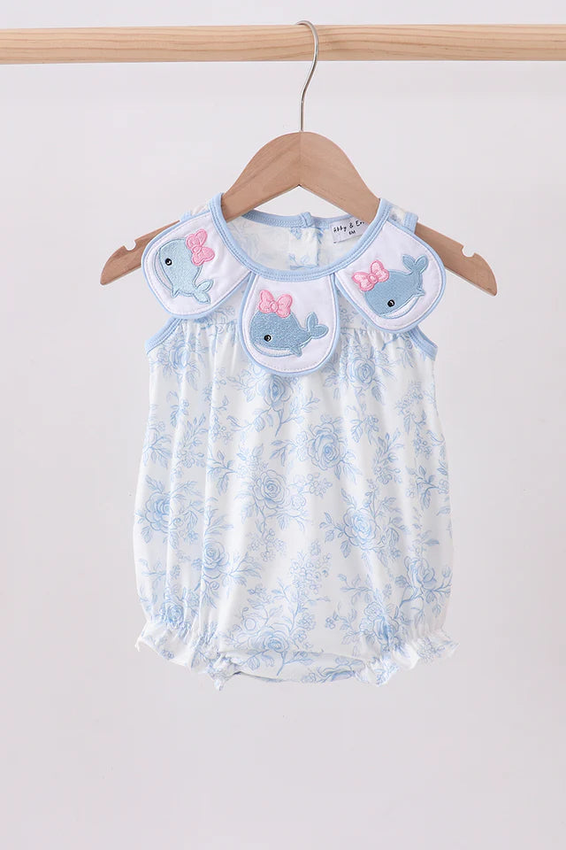 Blue Whale Embroidered Bubble