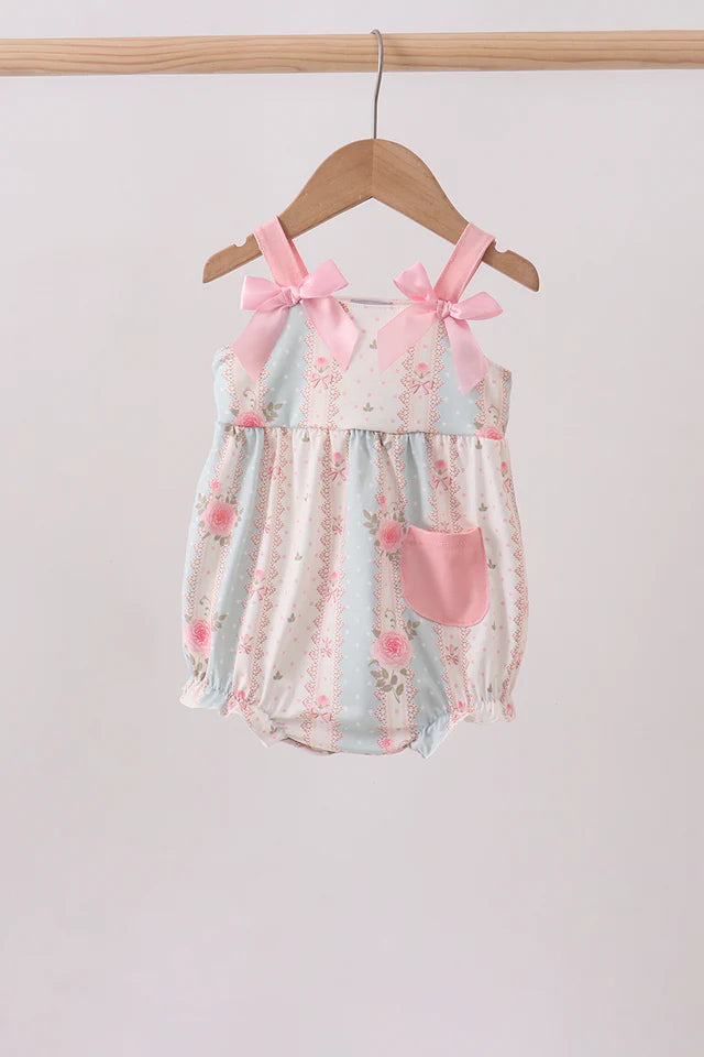 Pink Polka Dot Rose Bow Bubble