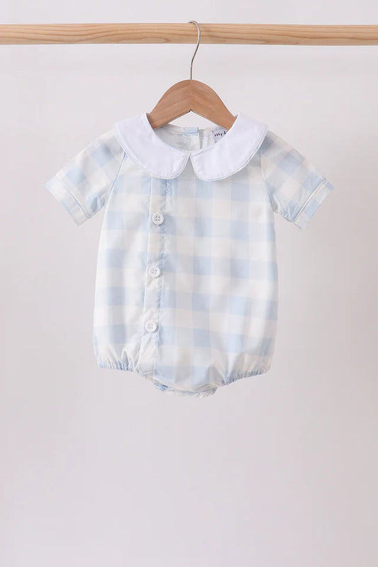 Blue Gingham Button Bubble