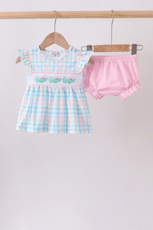 Snappy Pink Crocodile Bloomer Set
