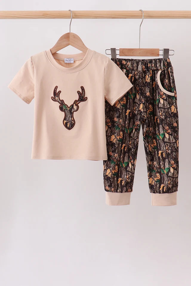 Deer Camo Applique Pant Set (ETA 8/28/26)
