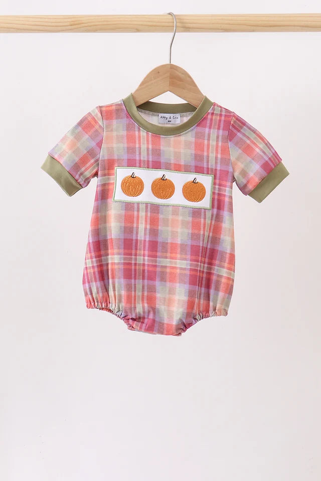 Fall Plaid Pumpkin Boy Bubble  (ETA 8/28/26)