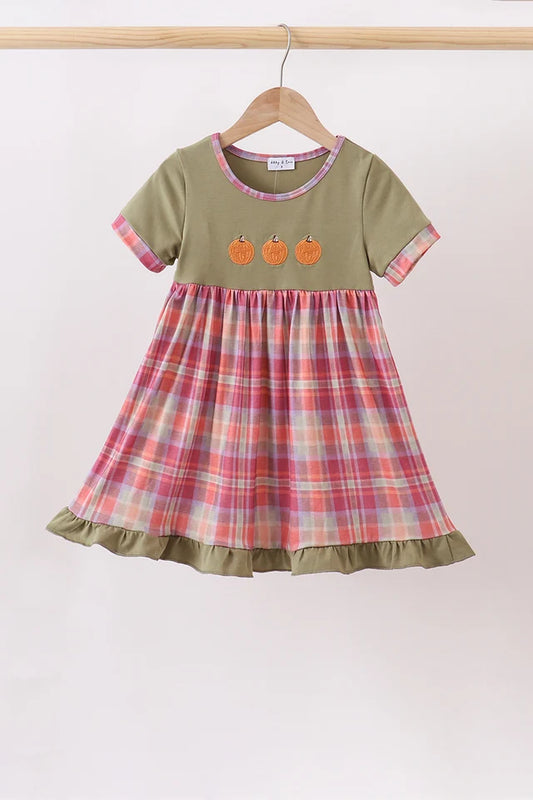 Fall Plaid Pumpkin Dress (ETA 9/30/26)