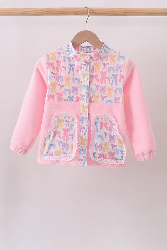 Pink Lace Bow Fleece Jacket (ETA 8/28//26)