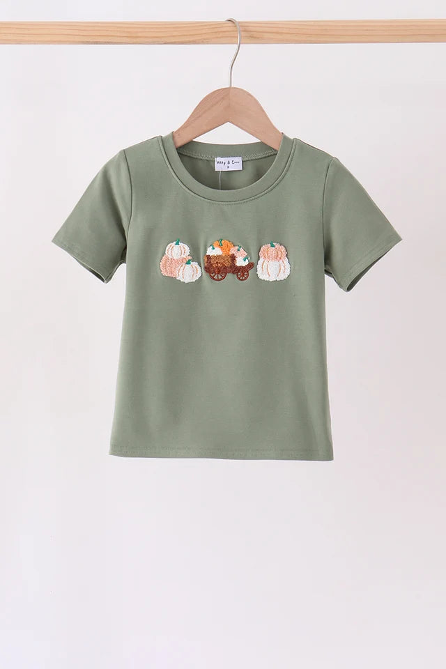 Green pumpkin french knot top