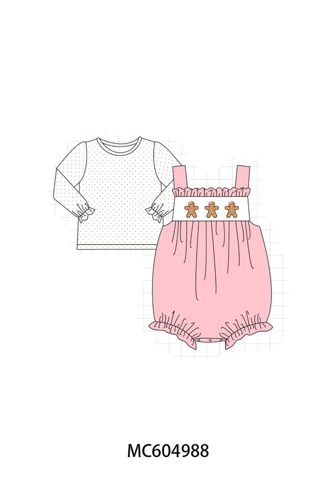 Pink Gingerbread Embroidery 2pc Set (ETA: 10/5/26)