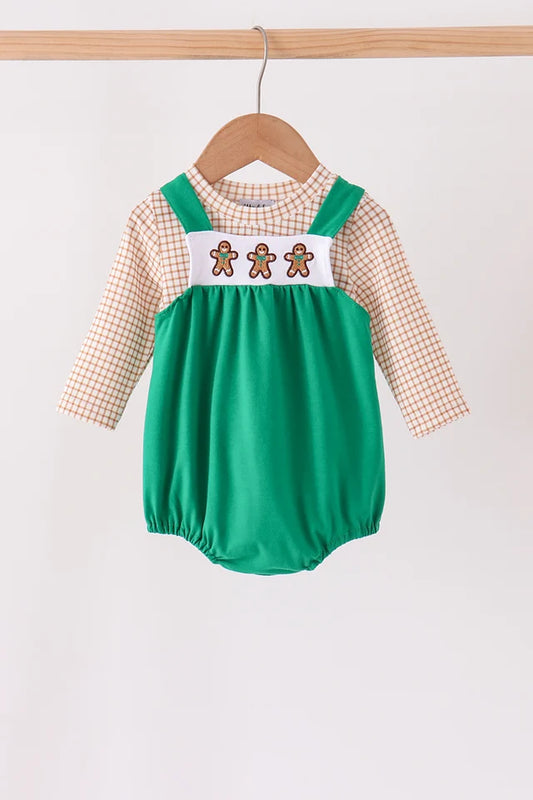 Green Gingerbread Embroidery 2pc Set