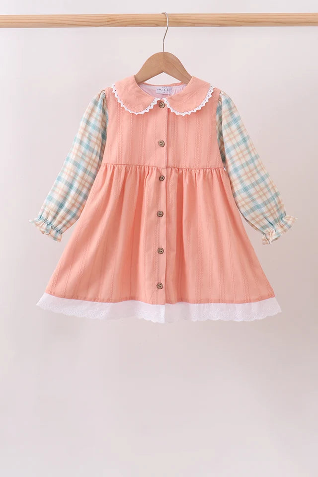 Pumpkin Jacquard plaid button dress (ETA: 10/21/26)
