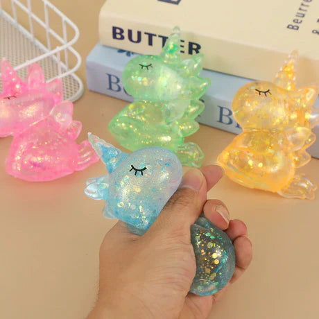 4" Glitter squishy stress toy-Unicorn