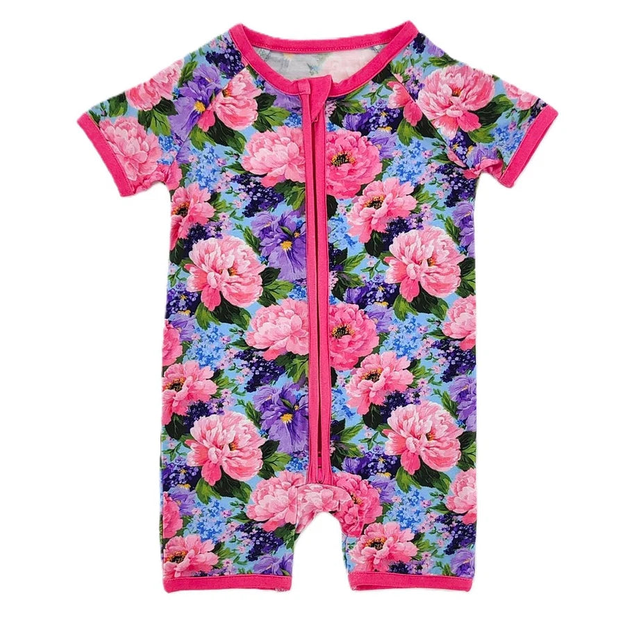 Peony Garden Bamboo Short Romper