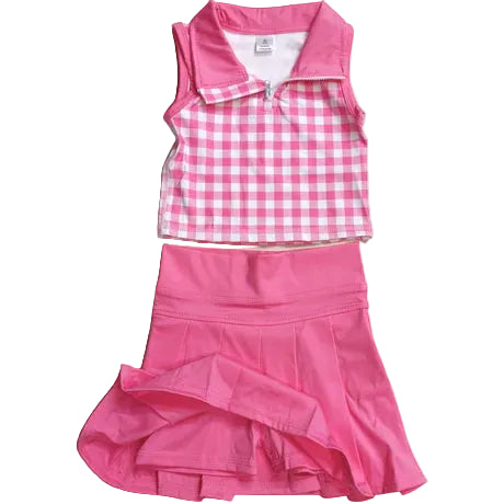 Pink Gingham Athletic Wear