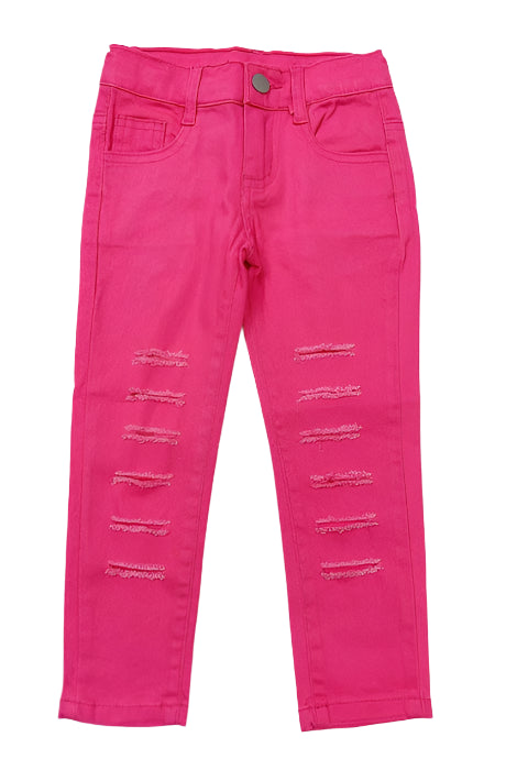 Fuschia Ripped Skinny Jeans