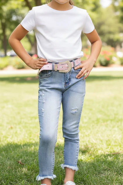 Lt. blue Distressed skinny jeans