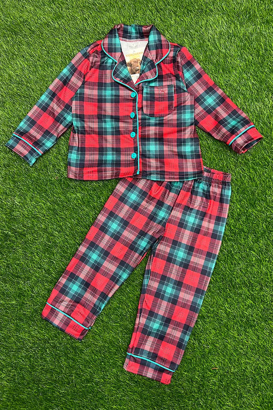 GREEN & RED PAJAMAS SET FOR GIRLS OR BOYS