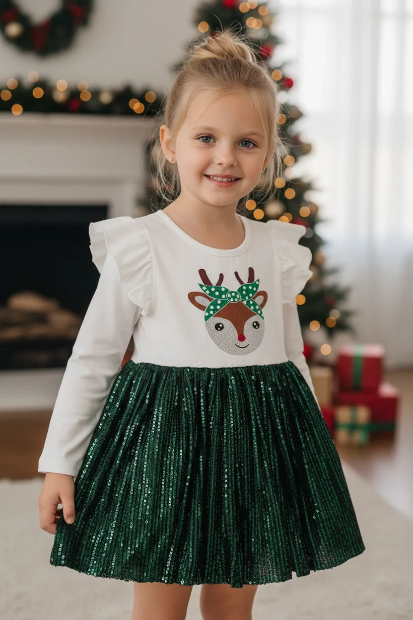Shimmery Fawn Christmas Dress (SPECIAL DEAL)