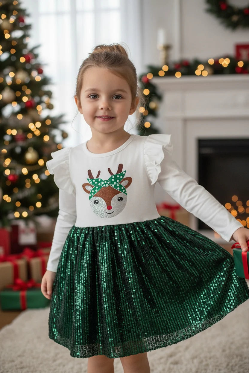 Shimmery Fawn Christmas Dress (SPECIAL DEAL)