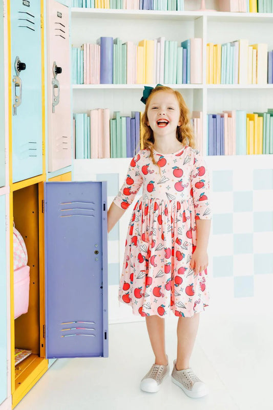 SALE Star Student 3/4 Sleeve Pocket Twirl Dress
