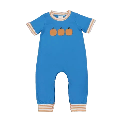 Pumpkin Patch Blue Romper