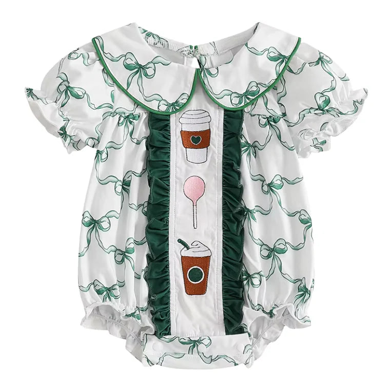 Coffee Smocked Romper