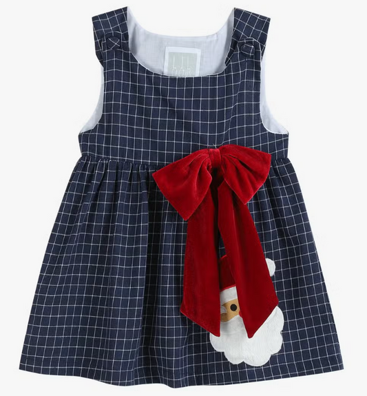 Blue Plaid Santa Dress by Lil Cactus