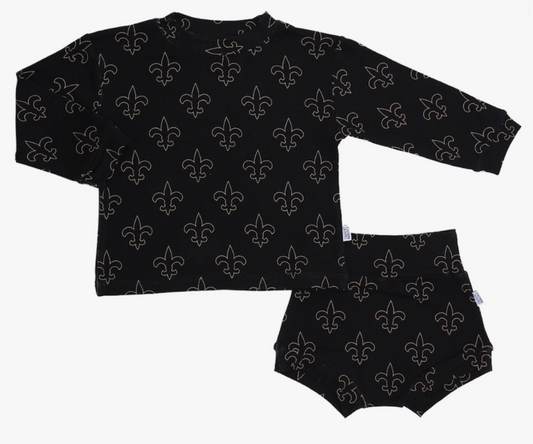 Fleur De Lis Bamboo Sweatshirt Set - Top & Bottom - Game Day