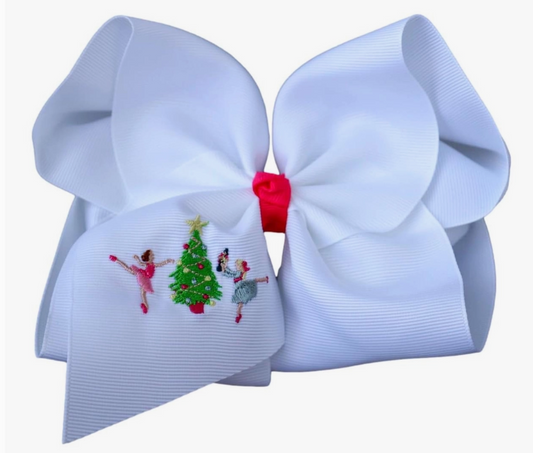 Nutcracker Embroidered Bow