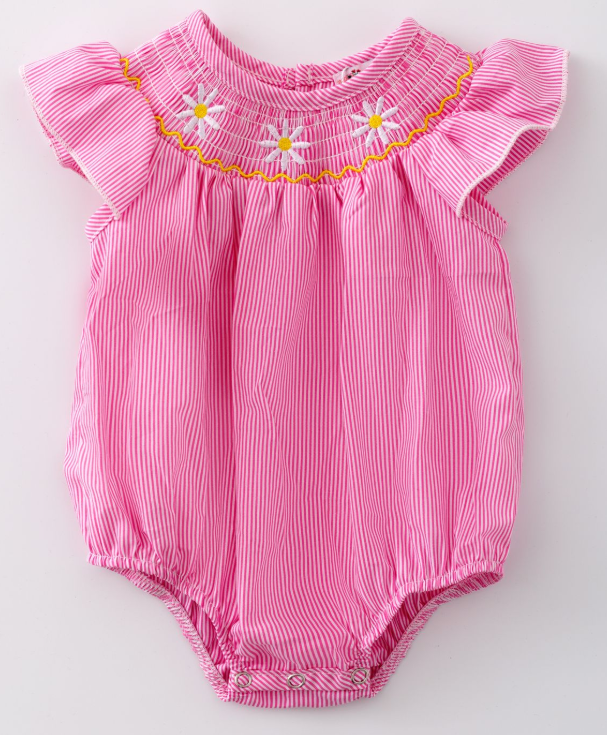 Daisy Smocked Baby Romper