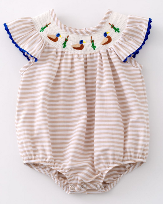Mallard Smocked Baby Romper