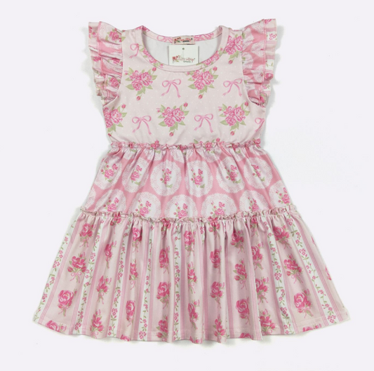 Rose Shabby Chic Girls Dress