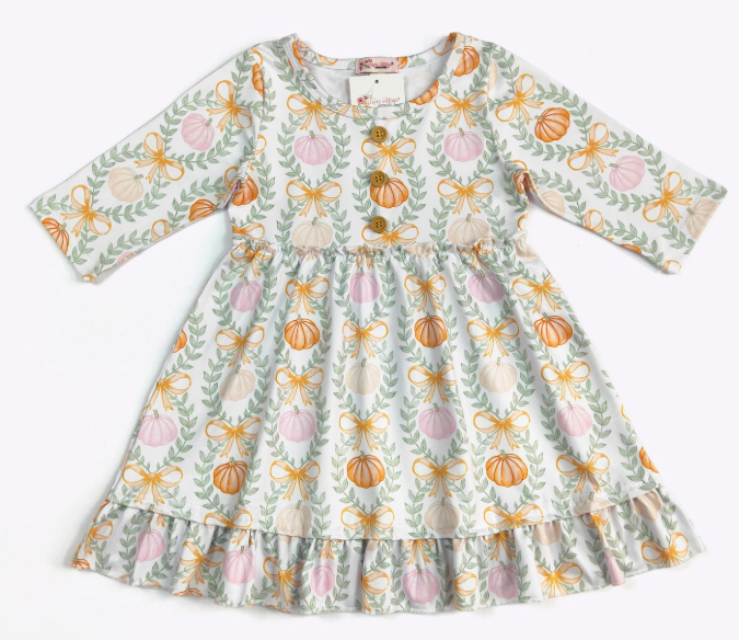 Pumpkin Coquette Girls Dress