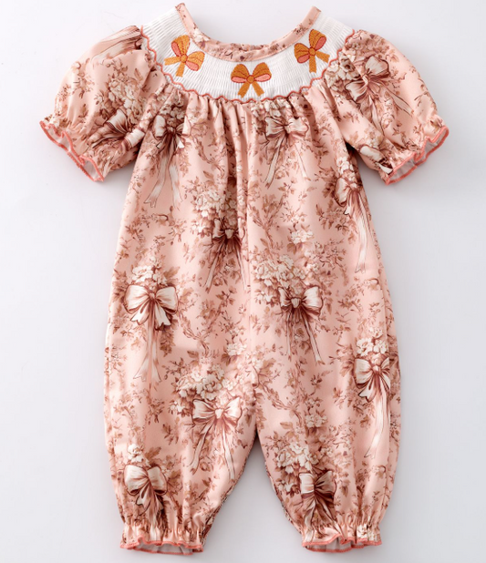 Hazel Waverly Smocked Baby Romper