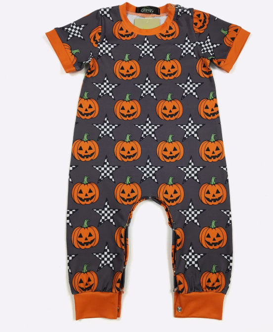 Starry Pumpkin Boy Romper