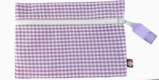 Lilac Gingham Cosmo Bag