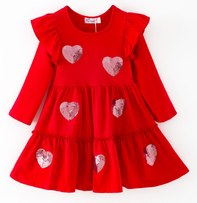 Red Heart Sequin Dress