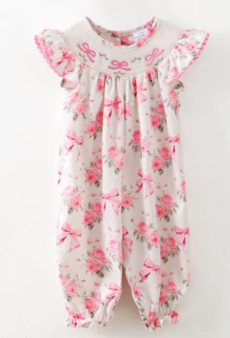 Rosebud Smocked Romper (runs small)