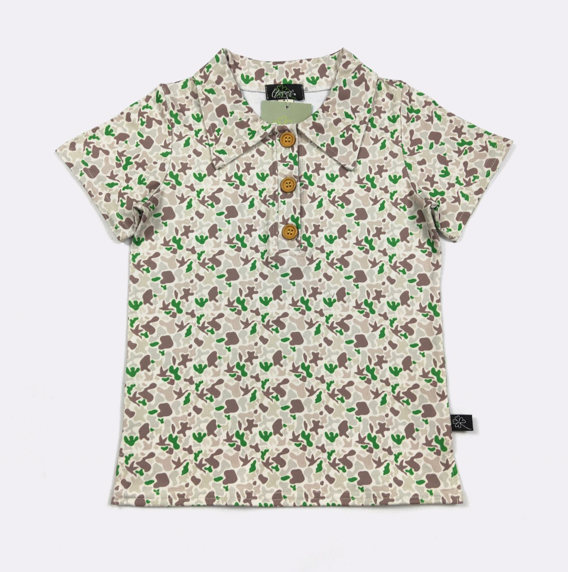 Emerald Camo Boy Collar Shirt